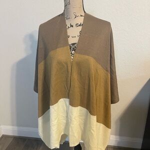 Stylish Women's Shawl in Brown, Tan, and Cream